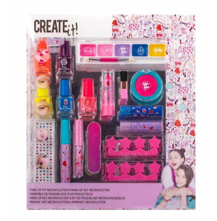 Create It! Makeupset Neon/Glitter, 17 delar