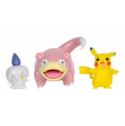 Pokmon Battle Figure Set, 3-pack, Slowpoke + Litwick + Pikachu