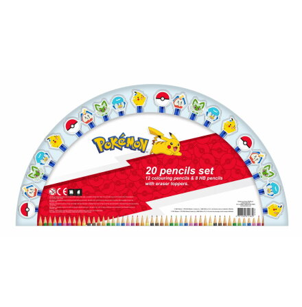 Pokmon Pennset med Suddgummi, 20-pack