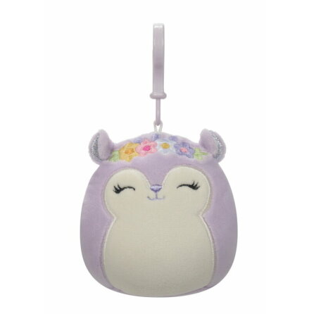 Squishmallows 9 cm Spring Squad Clip On, Sydnee Squirrel