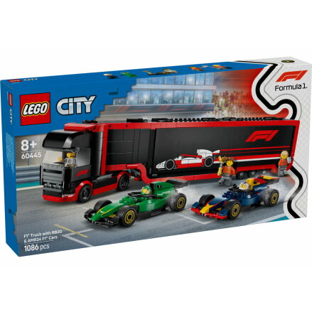 Lego City F1 lastbil med RB20 & AMR24 F1 bilar