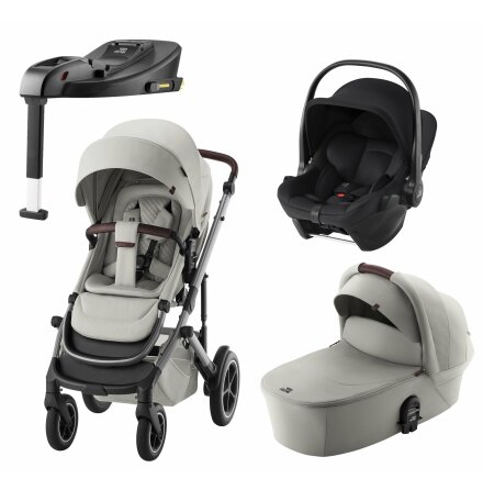 Britax Smile 5Z Duovagn Linen Grey LUX inkl Baby-Safe CORE & Bas, Space Black