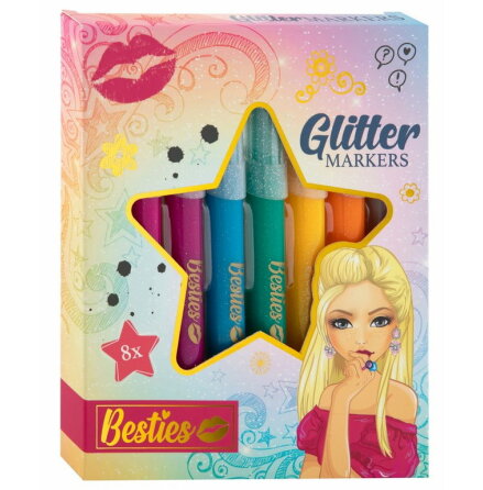 Besties Glitterpennor, 8-pack