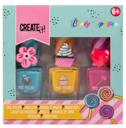 Create It! Nagellack 3-pack, Bl/Gul/Rd